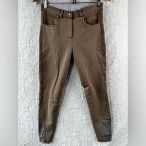 HR Farm Chron Light Equestrian Womens 28 Silicone Knee Patch Breeches Tan Pants